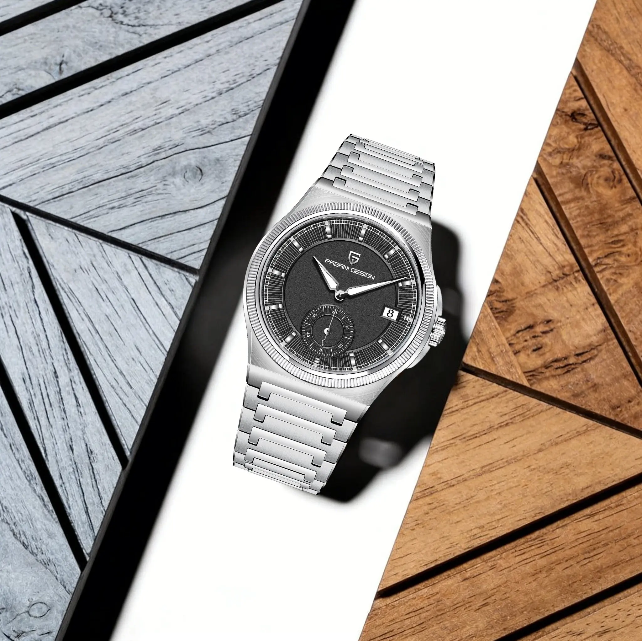 PAGANI DESIGN Low-Key Luxury Men Mechanical Watch Gentleman Choice Stainless Steel Sapphire Mirror Luminous Calendar Diver Clock