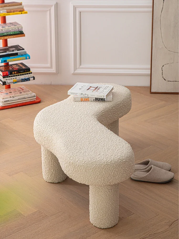 

Nordic Sofa Stools Velvet Hallway Bench Mobile Furniture Living Room Leisure Stool Home Modern Shoe Changing Bench Customized