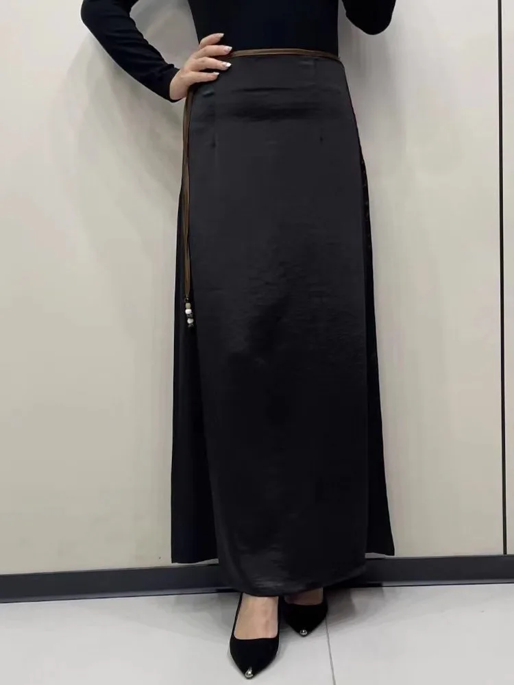 

Тибетская одежда, юбка с лентой, новые летние тонкие прямые универсальные костюмы с высокой талией