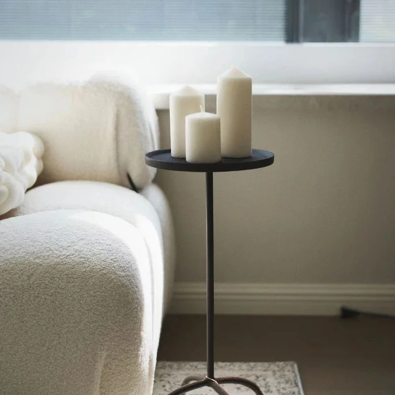 Retro Industrial Style,Simple Coffee Table for Living Room,European Aluminum Round Coffee Table,Cast Iron Balcony Furniture
