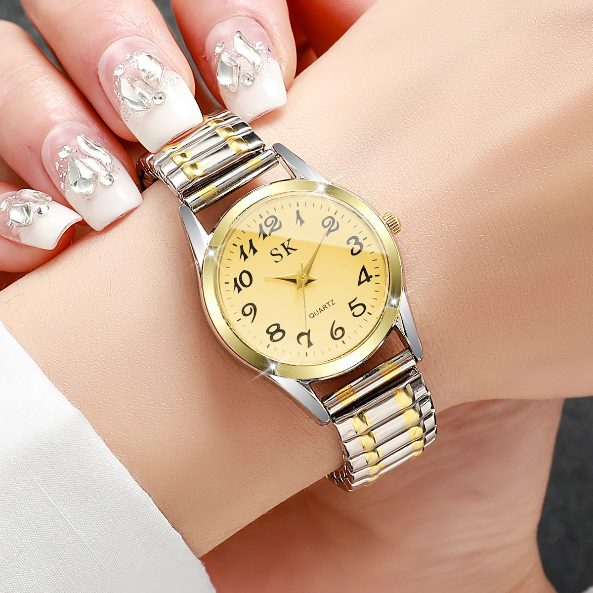 Fashion Small Dial Women Watches Elastic Strap Quartz Watch Reloj Mujer（Without Box） image 5