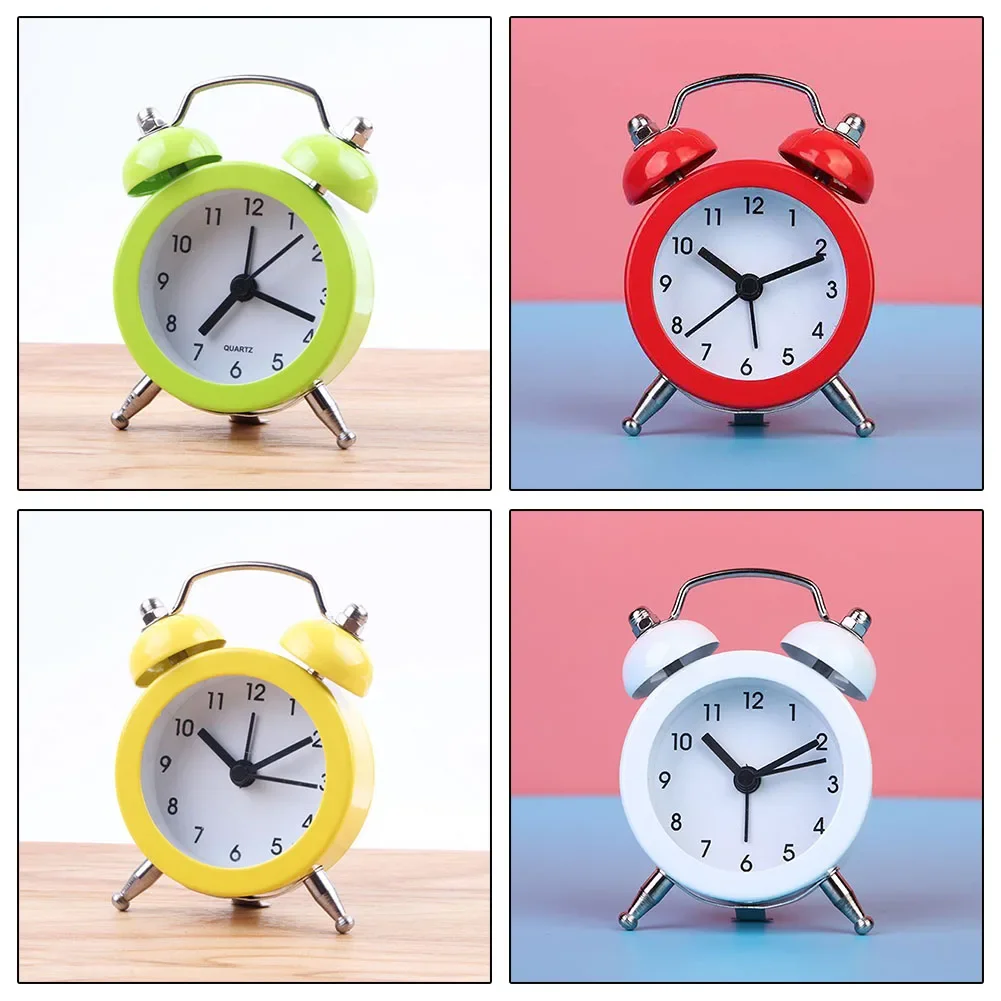 Classic Double Bell Alarm Clock Quartz Movement Bedside Nighttime Analog Clock Night Light Clocks Home Decor Wall Clock