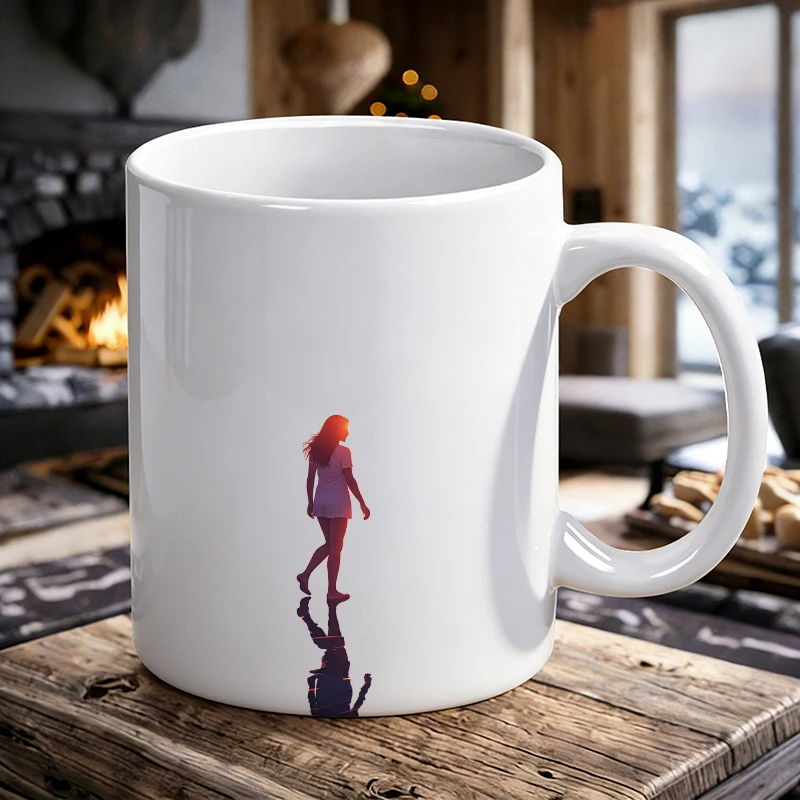 

Sunset Stroll Serenity and Reflections on the Beach Mug Coffee Cup Ceramic Cup with Mother's Day print