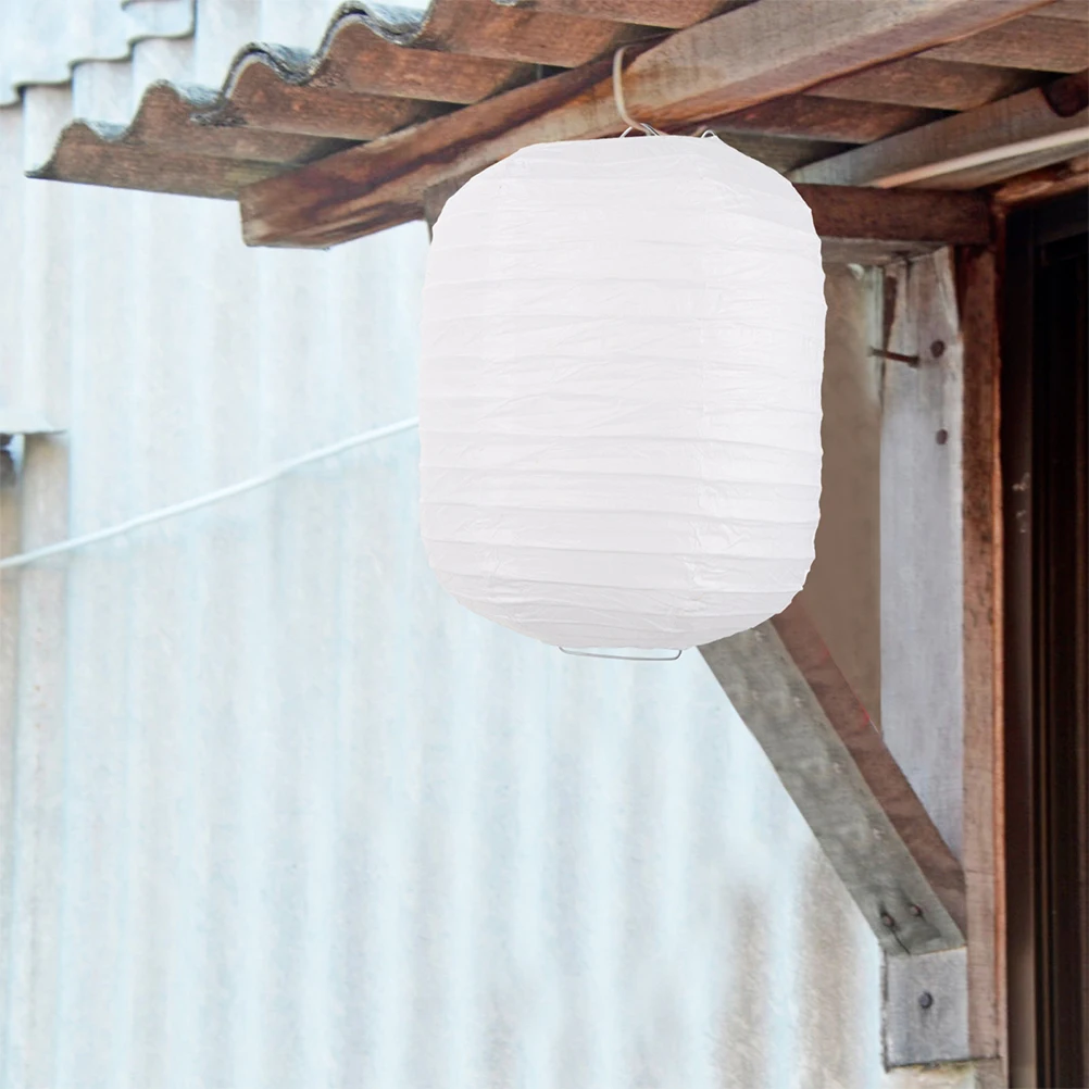 

2pcs Paper Lanterns Winter Melon Foldable Decorative 15x17cm White Hanging Party Solar Lights Home School Restaurant