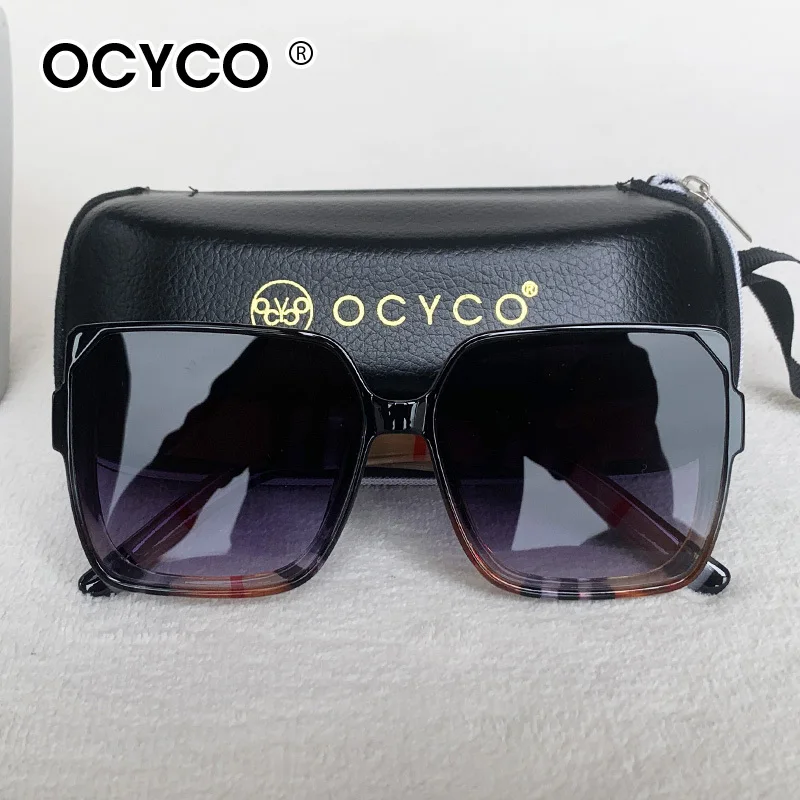 Lunettes de soleil carrées surdimensionnées vintage pour femmes et hommes, monture classique tendance, verres UV400, marque de luxe, avec étui