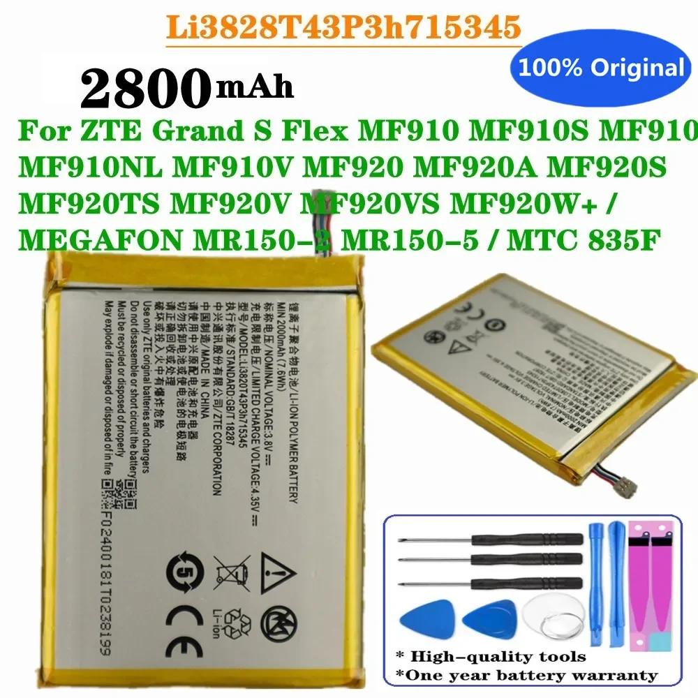 Li3820T43P3h 715345   Аккумулятор для ZTE Grand S Flex MF910 MF910S MF910L MF910NL MF910V MF920 MF920A MF920S MF920VS MF920W+ с инструментом