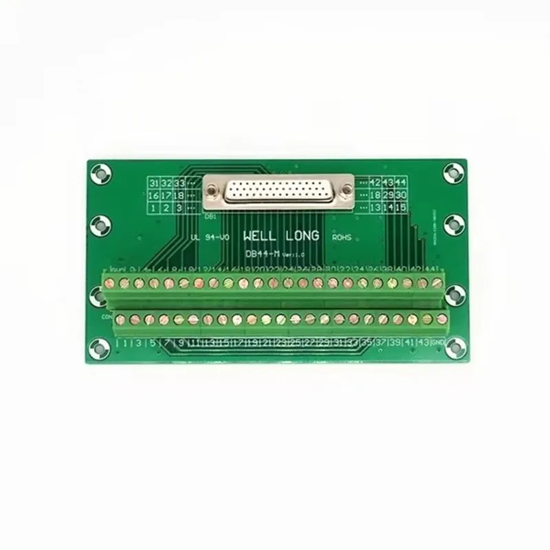 D-SUB DB44 Female Header Breakout Board, Terminal Block, Connector.,Simple DIN Adapter(Bracket)