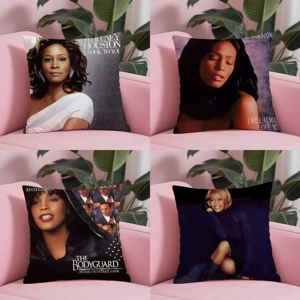 

Singer W-Whitney Houston Album Cover Pillow Case Custom Printed Brushed Fleece Pillow, Baby Skin-Touch, Eco-Friendly Dye-Sublima