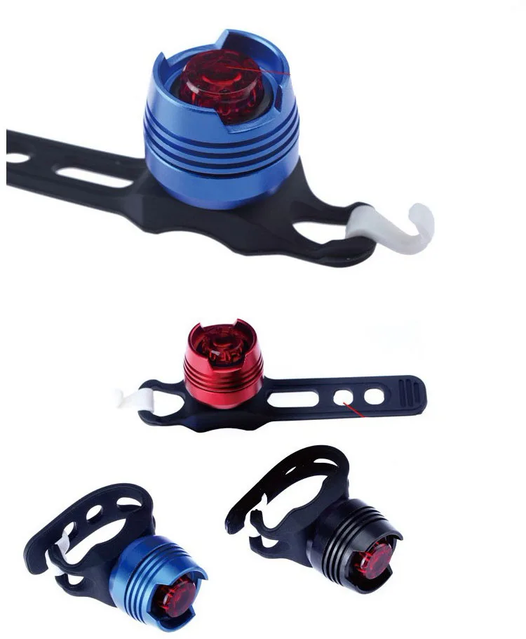 MINI ไฟท้ายจักรยาน MTB ไฟท้ายไฟเตือนการขี่จักรยานอลูมิเนียม LED ไฟท้ายจักรยานแบตเตอรี่ในตัวหมวกกันน็อคโคมไฟ