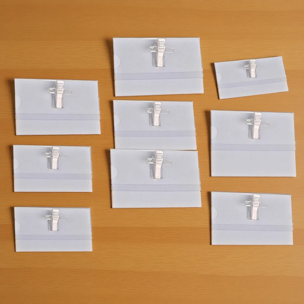 

50Pcs Work Id Badge Holder Name Tag Clips Serrated Alligator Clip for Staff Portable Name Tag Holders with Clip