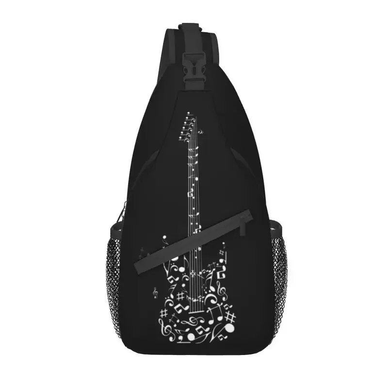 

Guitar Music Notes Sling Chest Bag Custom Guitarist Gift Crossbody Shoulder Backpack for Men Traveling Daypack