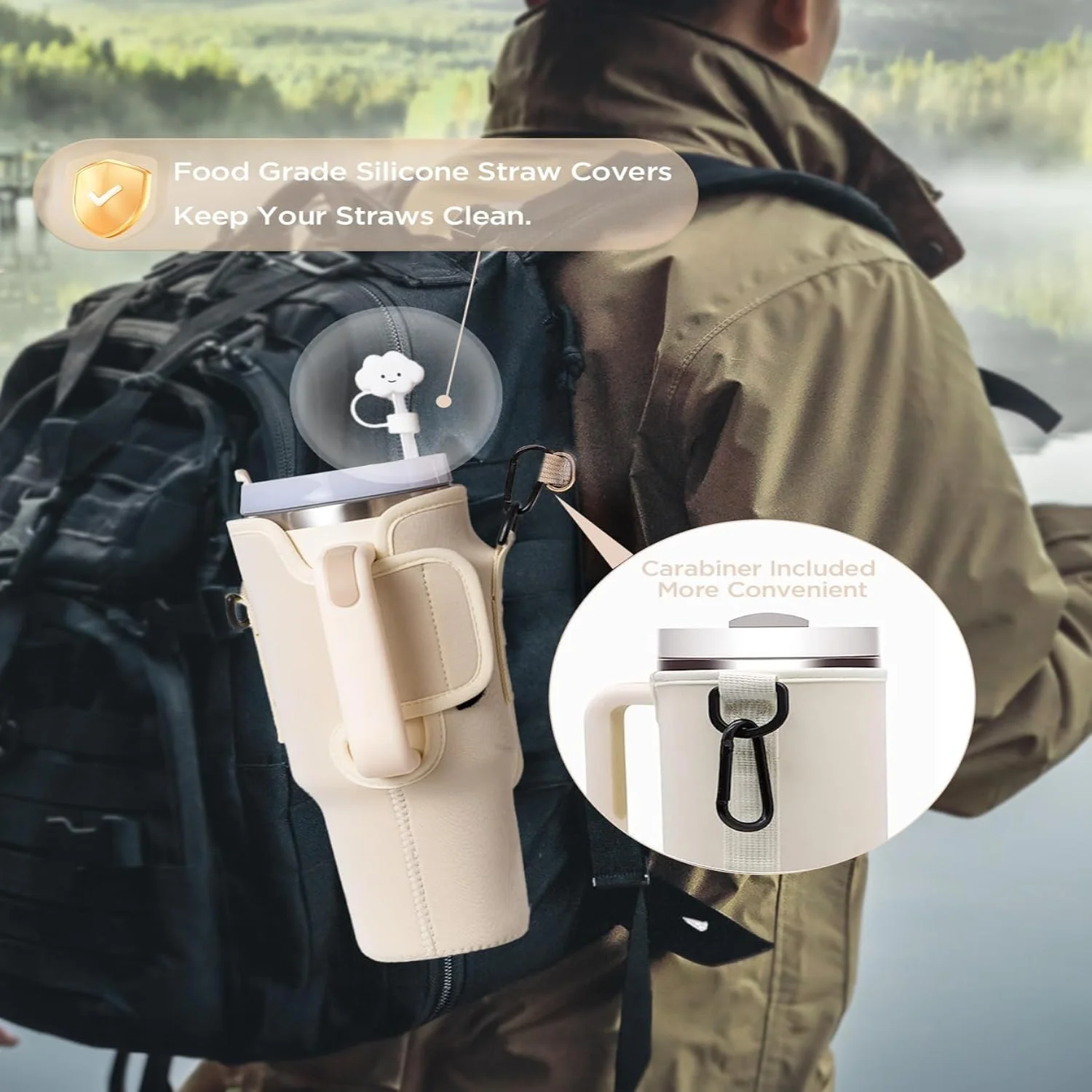 Stylish Neoprene Water Bottle Holder - Perfect Gift for Outdoor Enthusiasts and Fitness Junkies - Ideal for Hiking, Biking, and