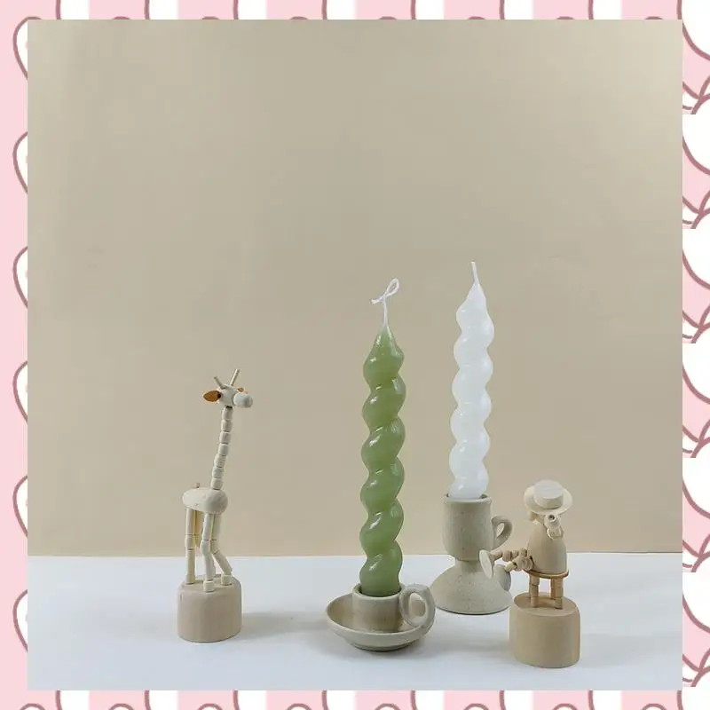 HHTL DIY Spiral Rod Candle Mold Church Wedding Long Rod Candle Making Tool Easy To Demould Candle Mold Jar Acrylic Kit Durable ,