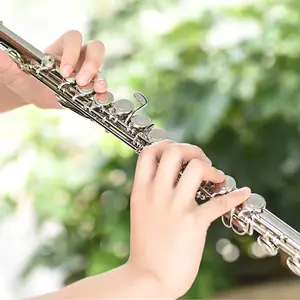 16 Holes Closed Hole Flute C Key Flute Woodwind Instrument with Cleaning Cloth Rod Gloves Screwdriver 16 Holes flute C Key Flute