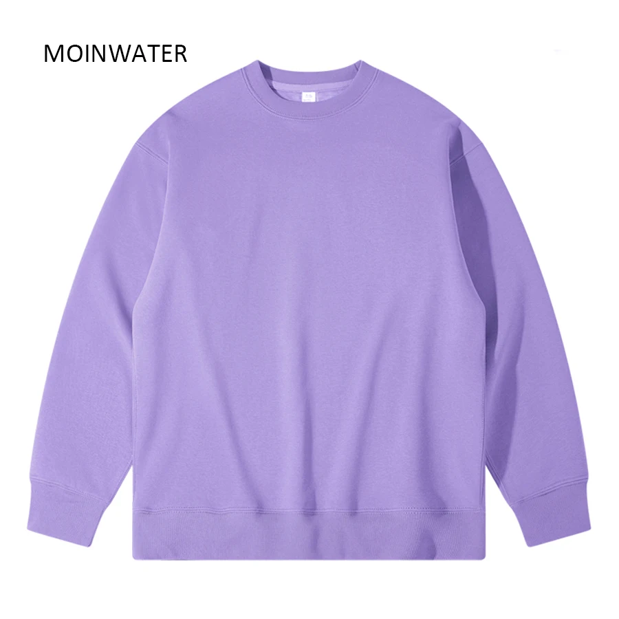 MOINWATER 2023 New Women Thick Liner Beige Sweatshirts Female Solid Soft Warm Winter Hoodie Royal Blue Casual Basic Tops MH2256