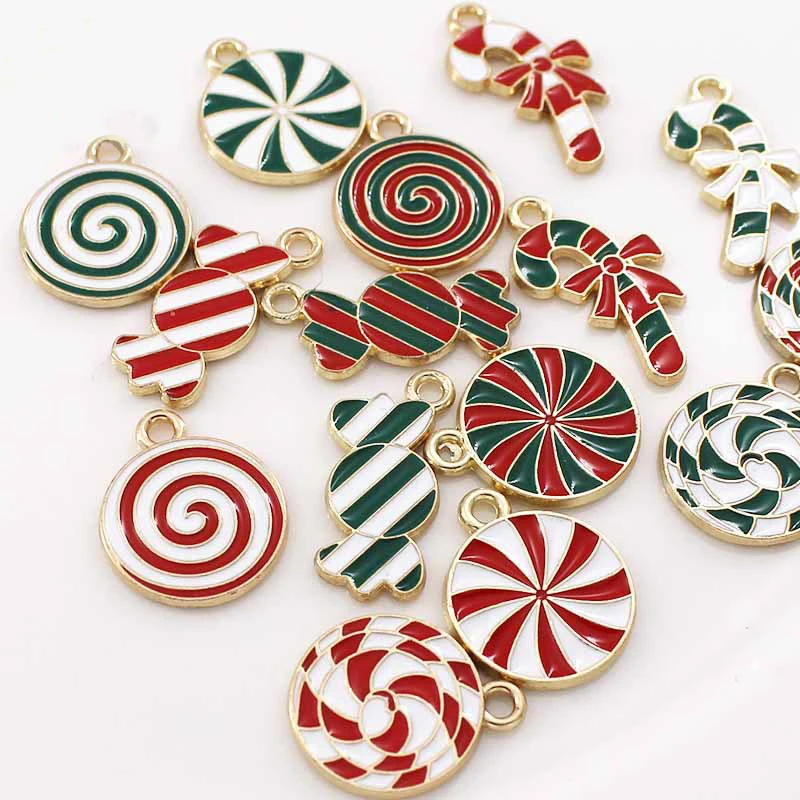 Xiyawang 10Pcs Kerstboom Decoratie Kerst Candy Cane Lollipops Rood En Wit Snoep Hangers Home Decor Nieuwjaar Navidad