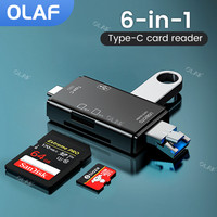 Olaf Multifunction OTG Card Reader USB 2.0/SD/Micro/Typc-C/TF 6 in 1 OTG Cardreader Adapter for Samsung Xiaomi Laptop Accessory