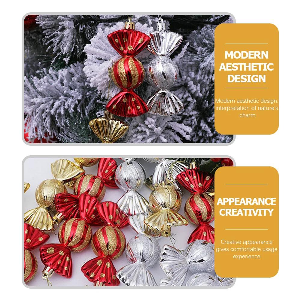 

15Pcs Premium Candy Tree Hanging Decor Realistic Texture Christmas Ornament for Home Party Scene Xmas Pendant Candy Ornament