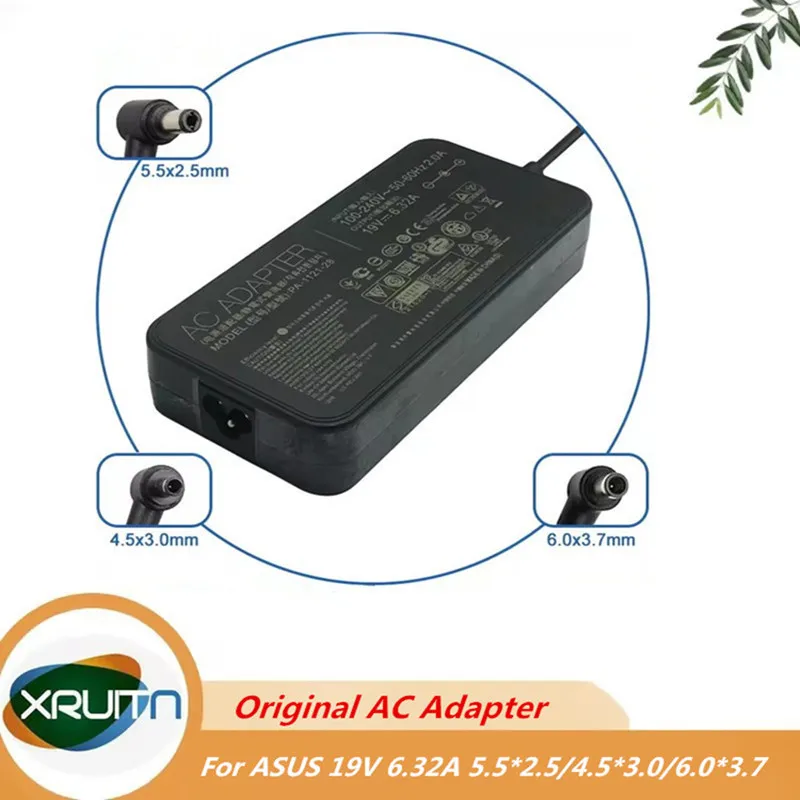 

Original PA-1121-28 19V 6.32A AC Adapter 4.5x3.0mm / 5.5x2.5mm / 6.0x3.7mm Power Supply Charger Replacement For Asus 120W Laptop