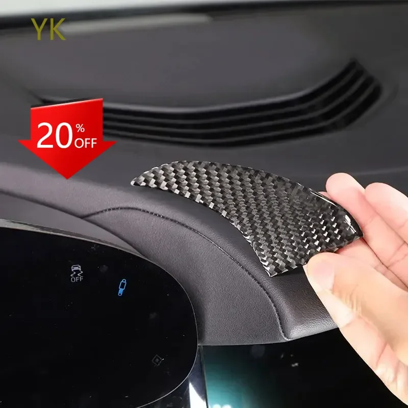 

For Porsche Taycan 2019-2024 Soft Carbon Fiber Central Control Dashboard Both Sides Trim Stickers Interior Car Accessories