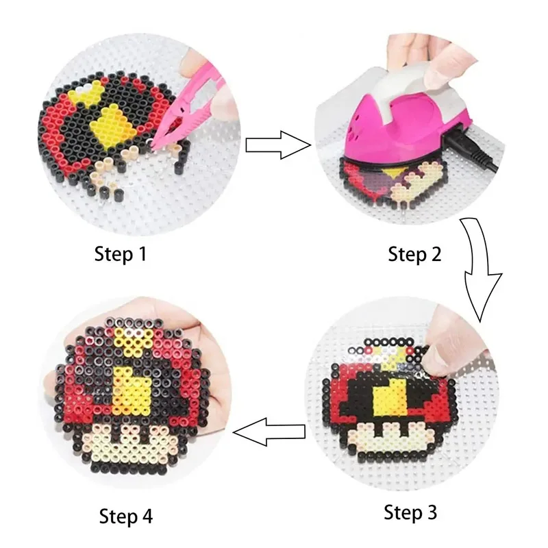 ลูกปัด5มม. 500ชิ้นลูกปัดเหล็กปริศนาศิลปะพิกเซลสำหรับเด็กลูกปัด Hama ชุดลูกปัดรีดของเล่นของขวัญแฮนด์เมดแบบทำมือ