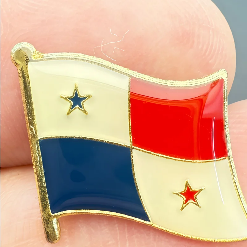 Panama Flag Metal Soft Enamel Lapel Badge Pins Brooches