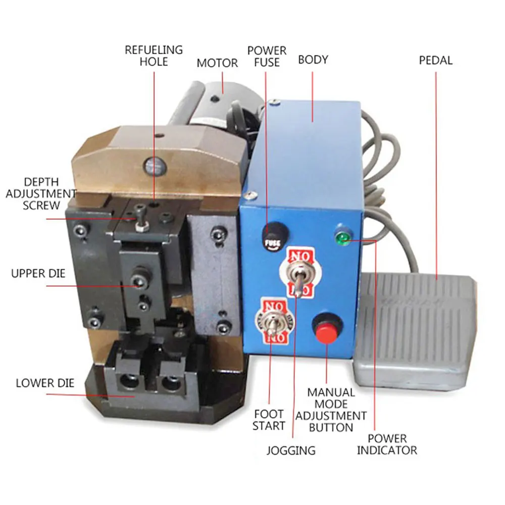 Mesin Crimping Terminal Kawat Mesin Crimping Kepala Kristal Mesin Crimping Pembentuk Kepala PC Saluran Telepon Tipe Super Lima