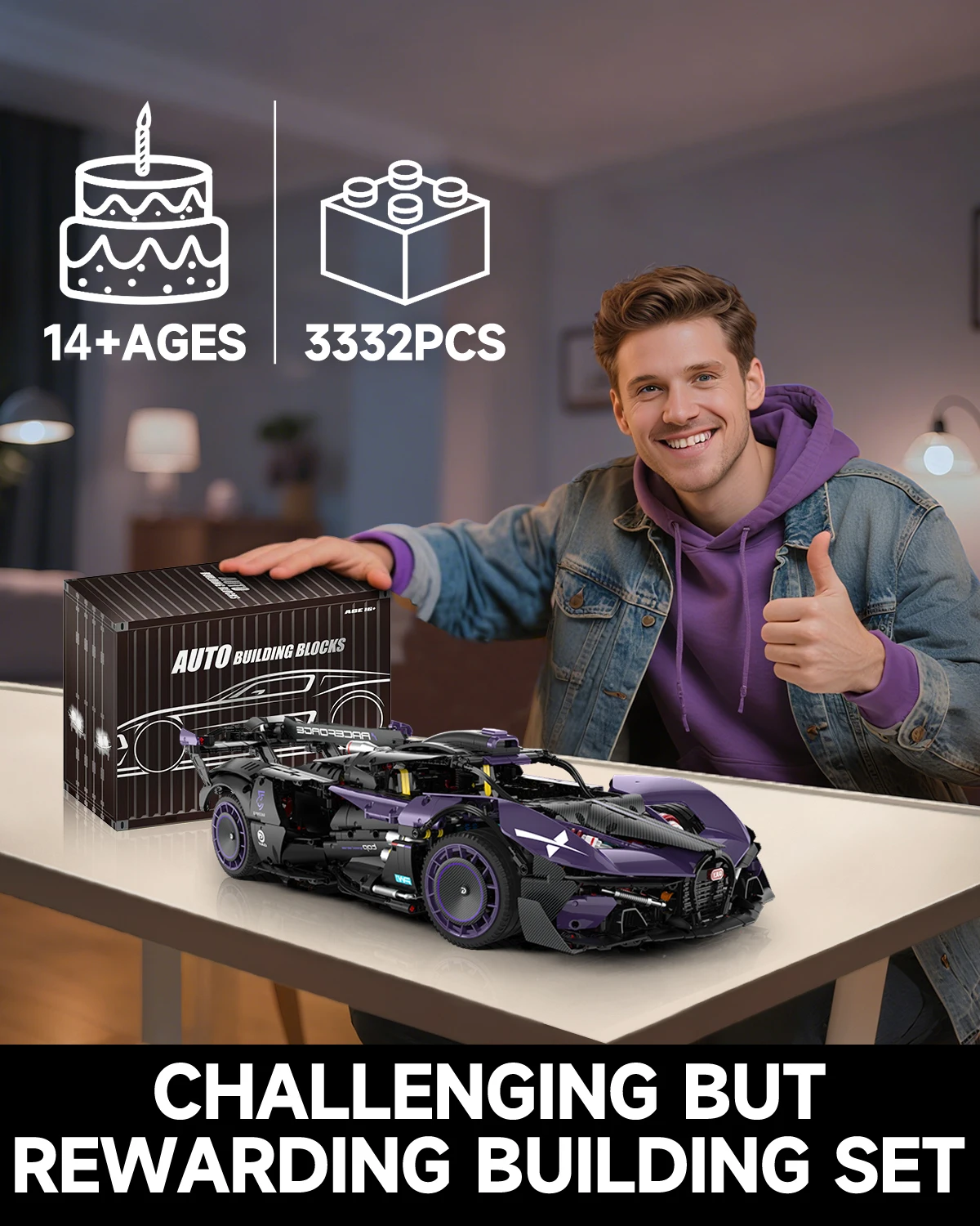 3332 قطعة التحكم عن بعد التقنية سيارة رياضية النار النيزك اللبنات الطوب تجميع نموذج لعب للبنين هدية عيد ميلاد مجموعة #6