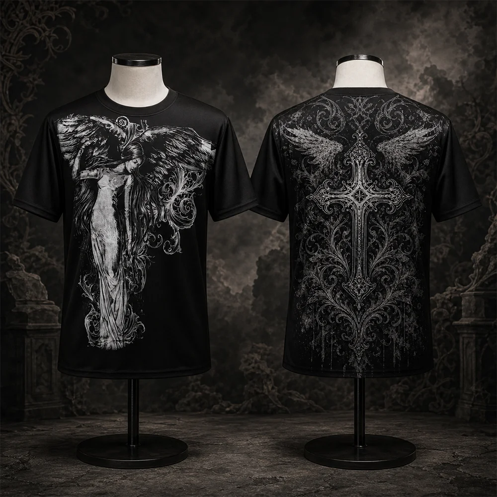 Unisex Y2K Affliction T-Shirt Vintage Punk Hip Hop Graphic Print Oversized Round Neck Short Sleeve Top for Adults And Kids