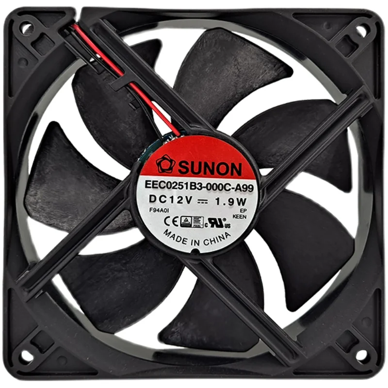 

120mm Mute PC Case Cooling Fan for Sunon EEC0251B3-000C-A99 120X120X25mm DC 12V 1.9W 12025 Low Noise Quiet Silent Cooler