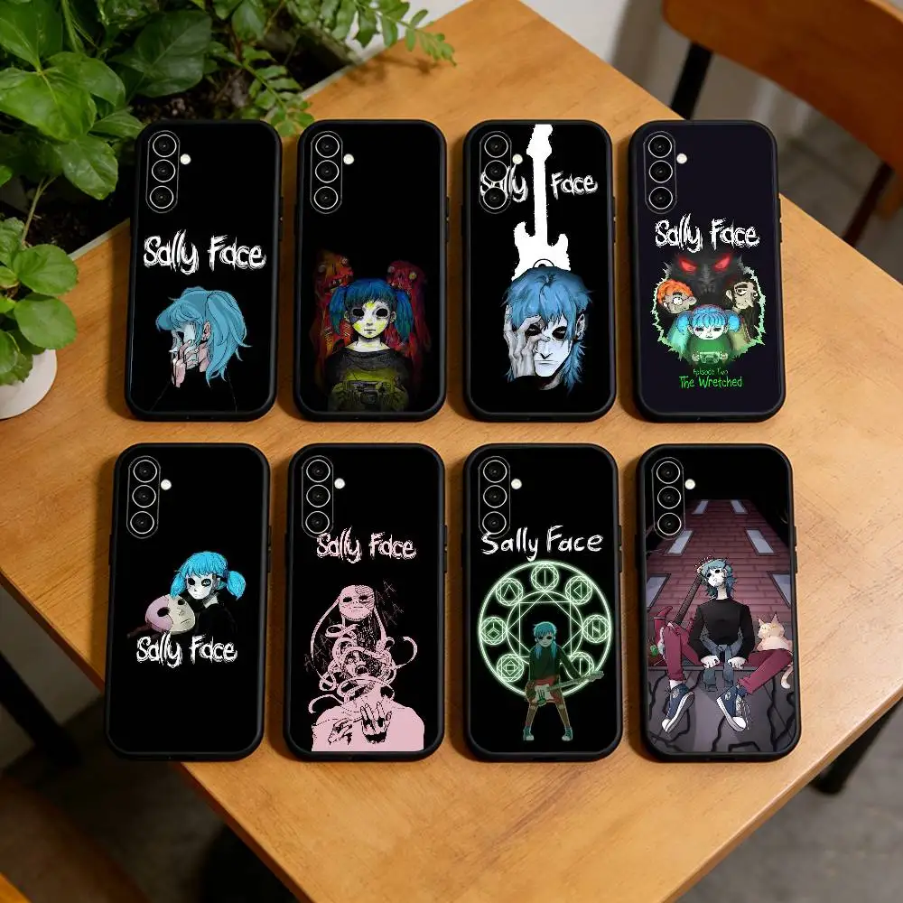 

Sally Face Sal Fisher Gothic Horror Phone Case For Samsung Galaxy A73,A72,A71,A70,A53,A52,A51,Others Soft Black Cover