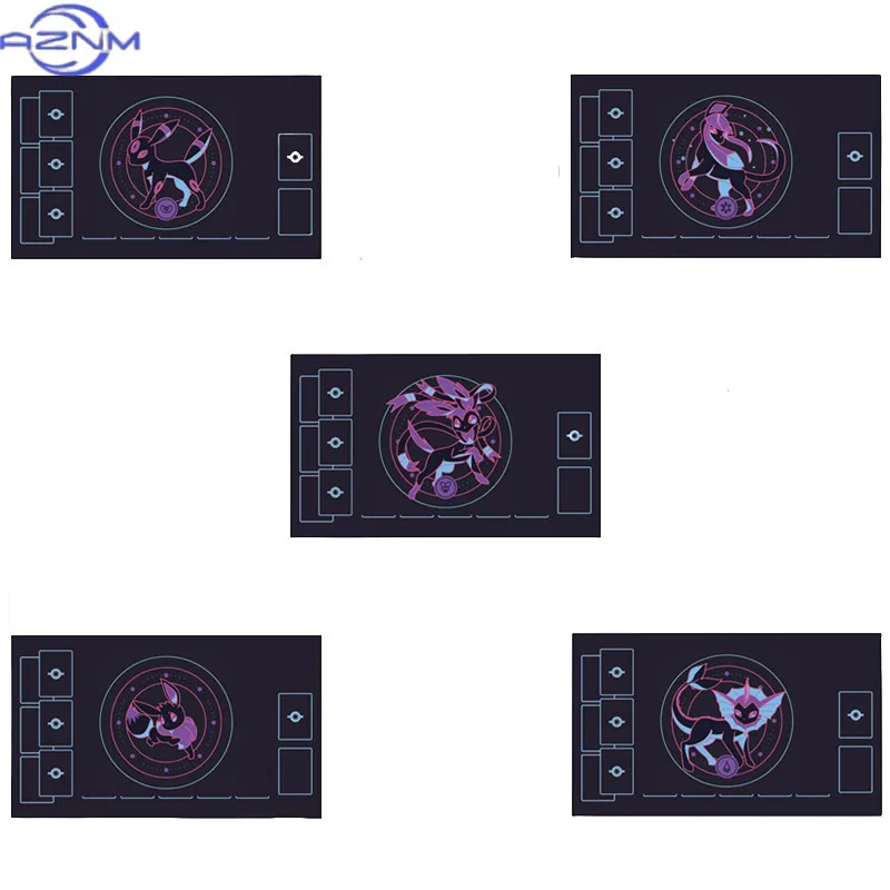 Anime Dark Style Pocket Monster Art Mouse Pad, Non-Slip Waterproof PTCG Battle Playmat For Tabletop Card Game