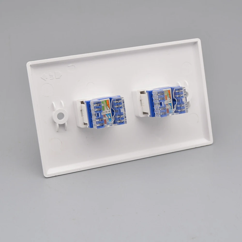 1/2/3/4/6 Port CAT6 RJ45 120 Type Jack Wall Plate Female To Female Network Socket In White for Internet Patch Cord USA Faceplate