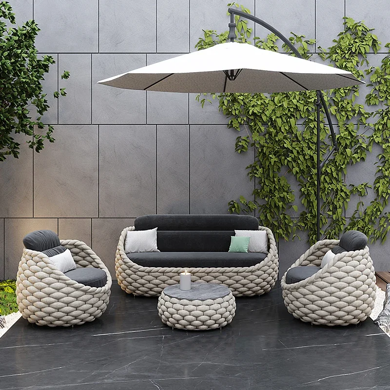 Fulin Modern luxury design aluminum outdoor furniture set outdoor lounge furniture, wicker outdoor furniture