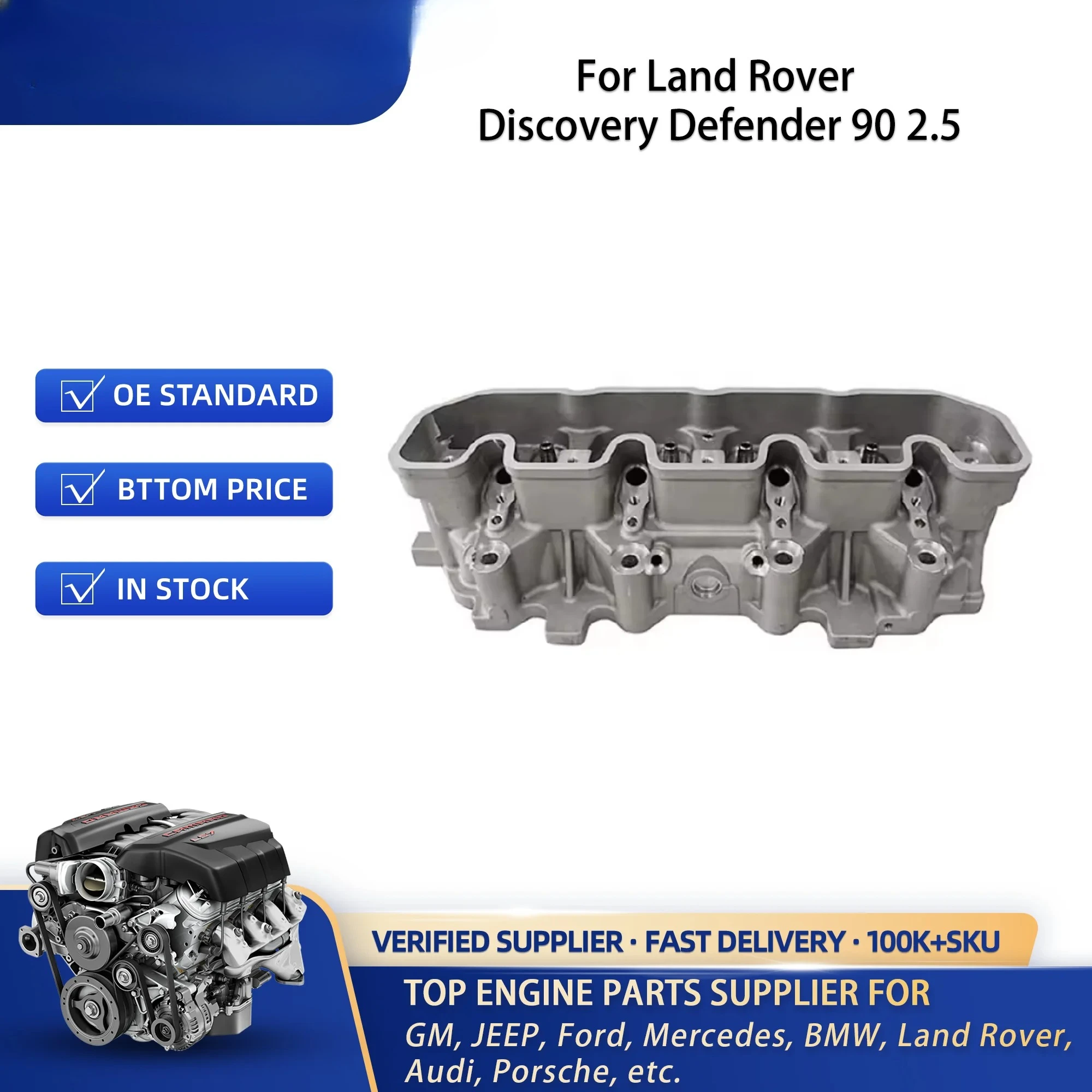 Linkteco 300TDI Engine Cylinder Head for Land Rover Discovery Defender 90 2.5TDi 1994- ERR5027 LDF500180 - view 4