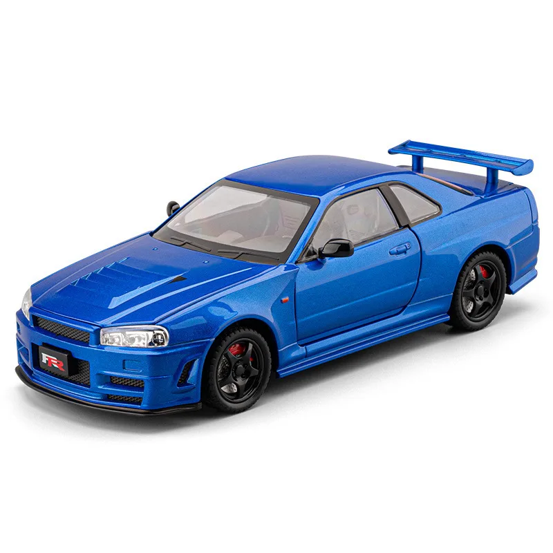Chezhi 1:24 Sang GTR-r34 Simulation Alloy Sports Car Model Sound and Light Return Children's Toys Wholesale