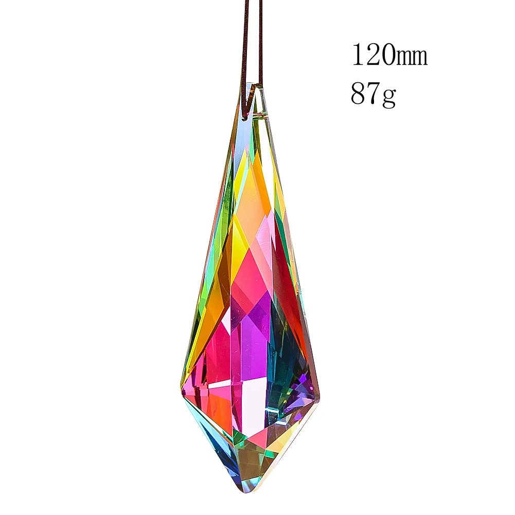 120mm Rainbow Crystal Suncatcher for For Windows Garden Hanging Decor Glass Prism Sunshine Catcher Chandelier Crystal Pendant