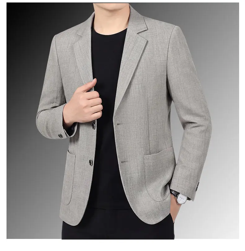 30% Leinen-Blazer - Stilvoller Business-Anzug für Herren im Britischen Gentleman-Stil, Trendiger Atmungsaktiver und Vielseitiger Casual-Blazer – Detail 17