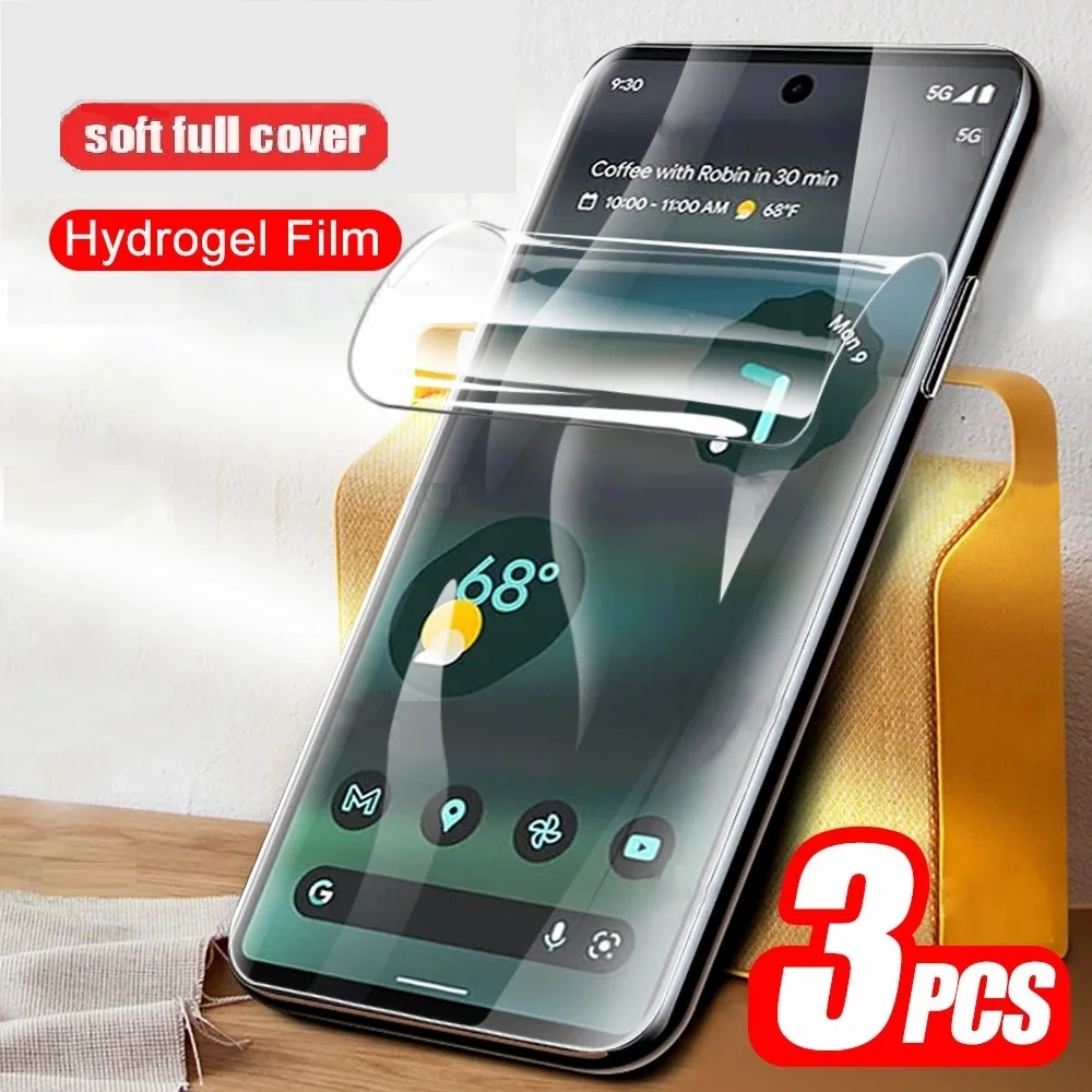 3Pcs Hydrogel Film For Google Pixel 9 Pro XL 8 7 Pro 8A Screen Protector For Google Pixel 7A 6A 6 Pro 5 5A 4A 5G 4 XL Clear Film