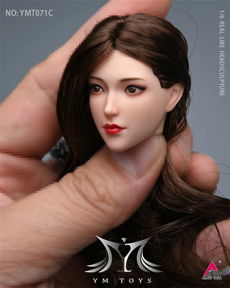 YMTOYS 1/6 Leilei 머리 조각 Jing'er 긴 머리 조각 모델, 12 인치 여성 군인 액션 피규어 바디 인형, YMT071 YMT072