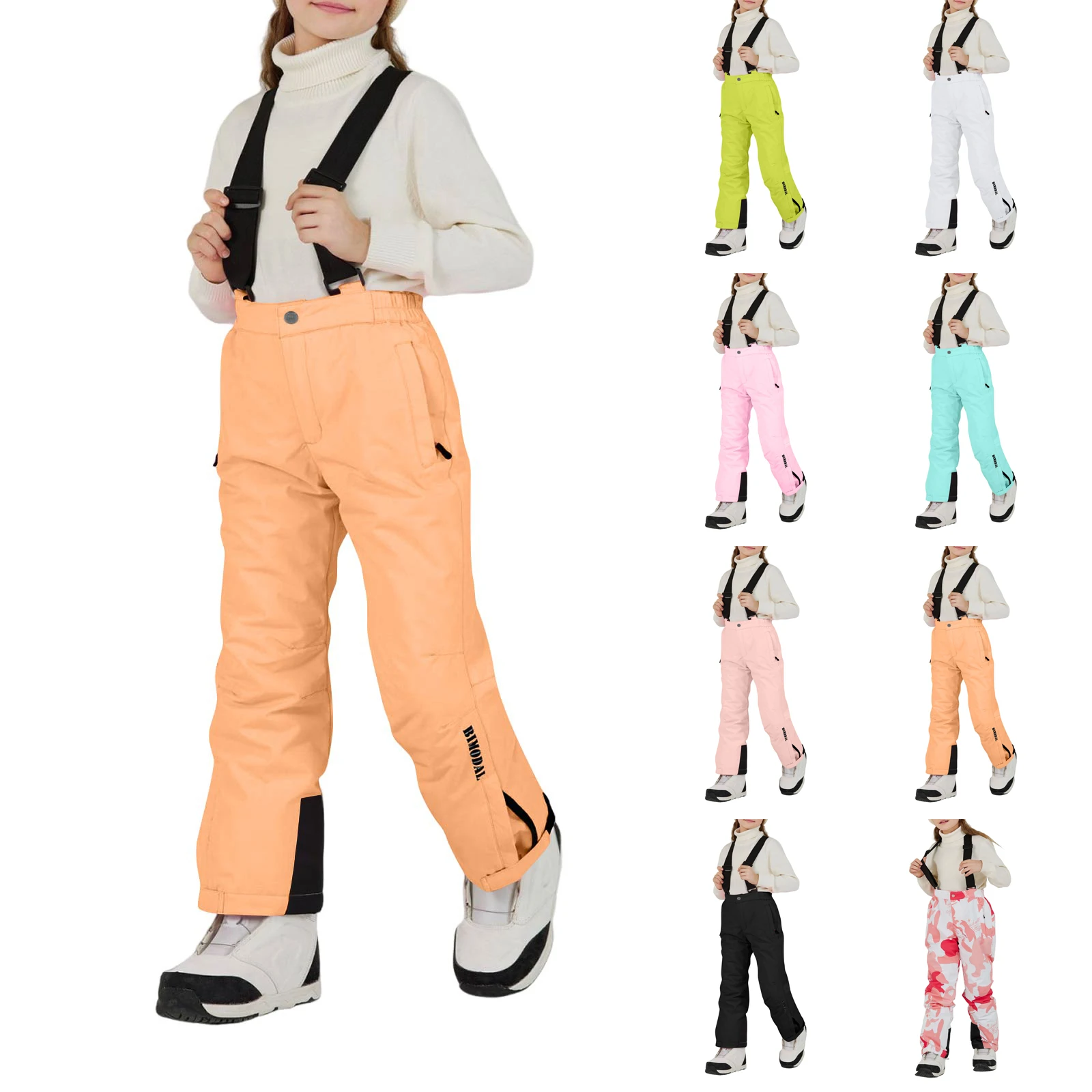 

Children's Ski Pants Boys Girls Loose Casual Fashion Comfy Jumpsuit Rompers Pants Mountain Children's Ski Waterproof Snowpants