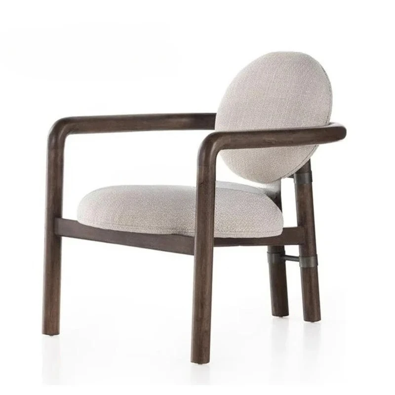 

New Chinese Solid Wood Sofa Model Room Hotel Clubhouse Sales Office Negotiation Leisure ChairAsmt52