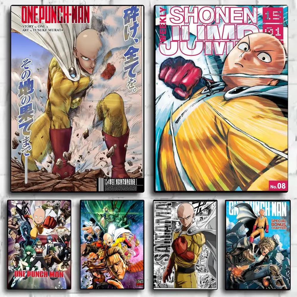 Anime O-One Punch Man Poster Perfect Sticker Self Adhesive Art Designed for Home Dining Office Spaces