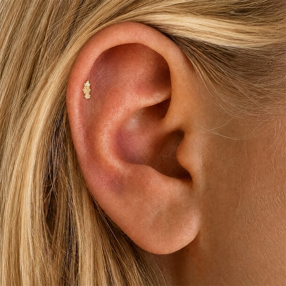 AIDE 925 Sterling Silber Fünfblättrige Blume Pferdeaugen CA Zirkon für Damen Knorpel Helix Flachrücken Piercing Ohrring Party Geschenke – Detail 21