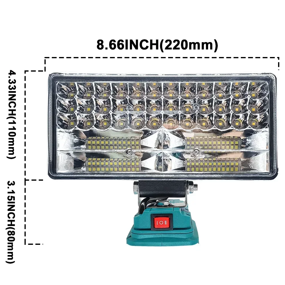 8Inch Rechargeable Work Light 84LED Cordless Portable Lanterns For Repairing/Outdoor Camping For Makita 18V Battery (No Battery)