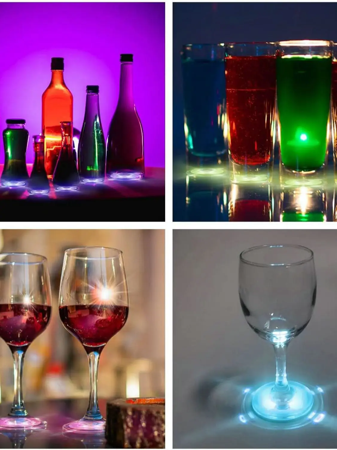 30 Uds. Super brillante 3mm 6LEDs bombilla de Flash botella taza estera posavasos LED glorificador mini luminous stick Club Bar decoración de fiesta