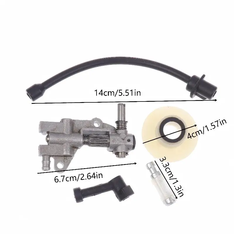 5 Buah/Set Kit Turbin Nosel Oli Saluran Selang Filter Pompa Oli untuk Suku Cadang Gergaji Mesin 4500 5200 5800 45CC 52CC 58CC