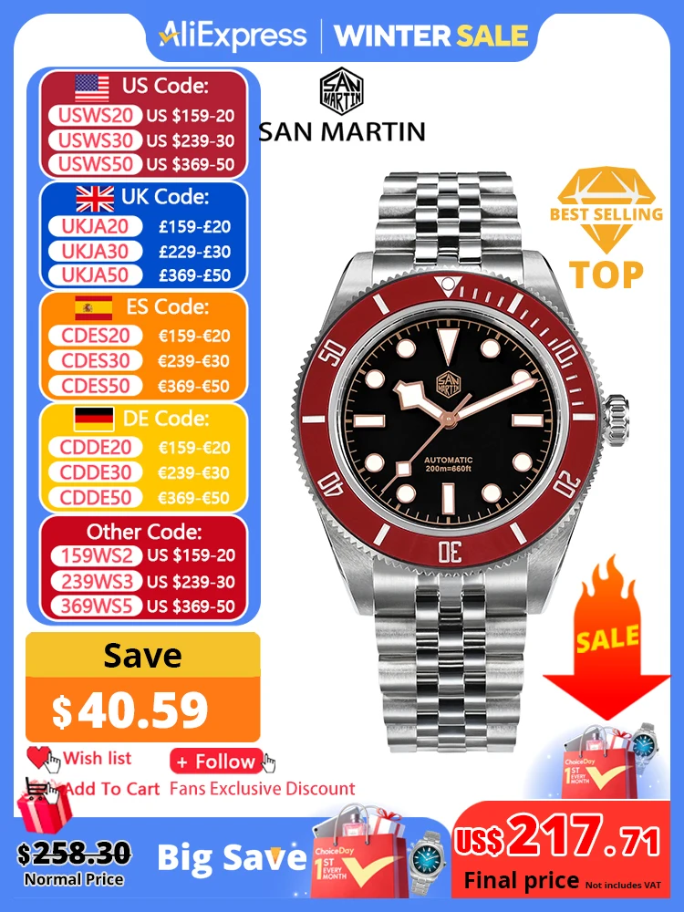 San Martin New 40mm BB Diver Watch Top Brand Classic Mens Watches NH35 Automatic Mechanical Sapphire Waterproof Reloj SN0128