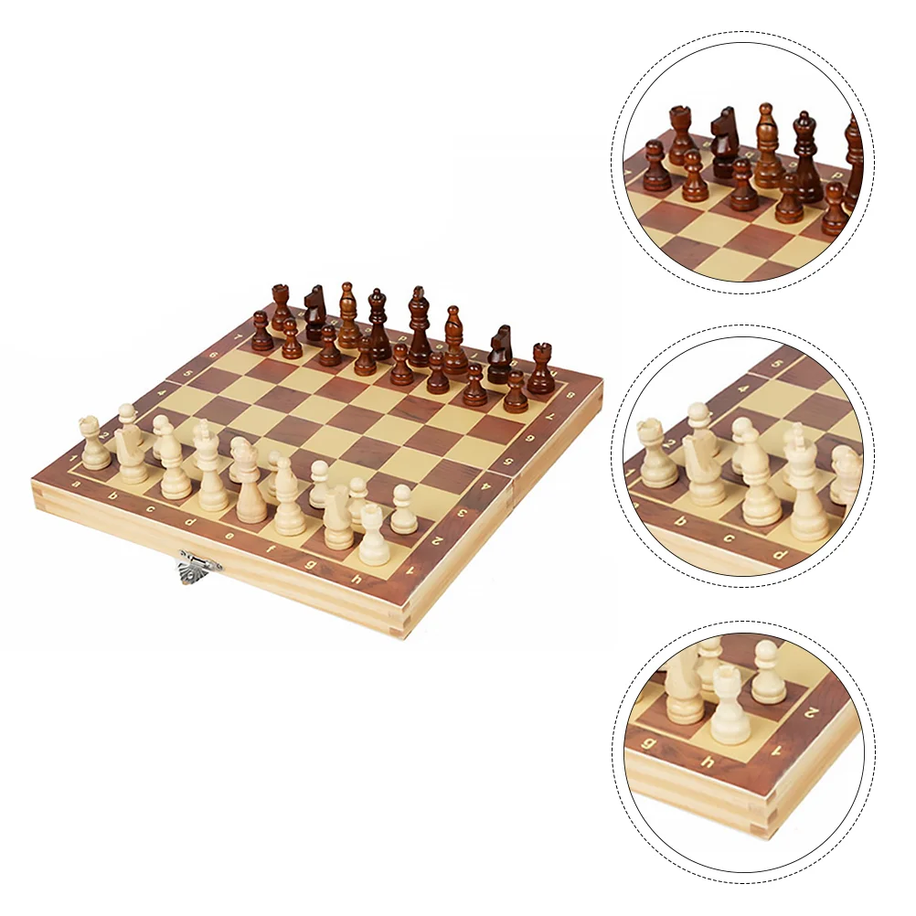 

Magnetic Chess Lightweight Set Plaything Fold International Game Wood Checker Pieces