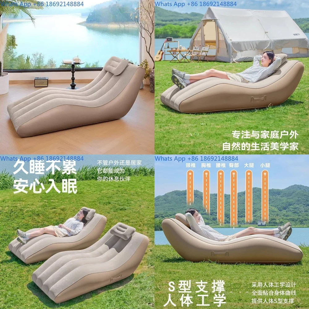 

Inflatable Sofa Bed Portable Camping Air Mattress Foldable Lounge Chair for Outdoor Travel Lightweight Inflatable Couch for